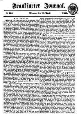 Frankfurter Journal Monday 18. April 1859