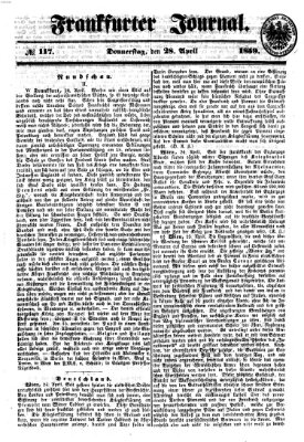 Frankfurter Journal Donnerstag 28. April 1859