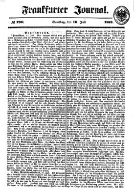 Frankfurter Journal Samstag 16. Juli 1859