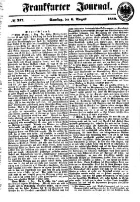 Frankfurter Journal Samstag 6. August 1859