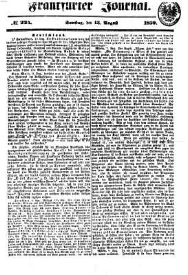 Frankfurter Journal Samstag 13. August 1859