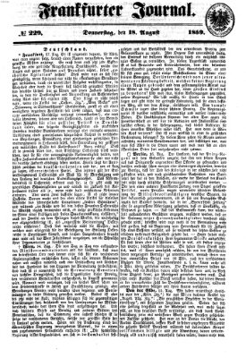 Frankfurter Journal Donnerstag 18. August 1859