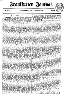 Frankfurter Journal Donnerstag 1. September 1859