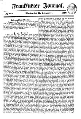 Frankfurter Journal Montag 12. September 1859