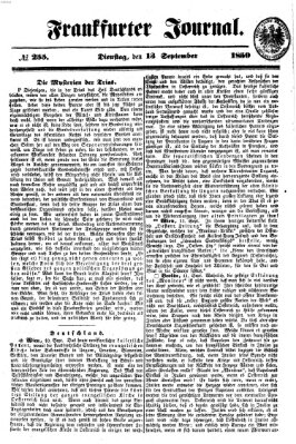 Frankfurter Journal Dienstag 13. September 1859