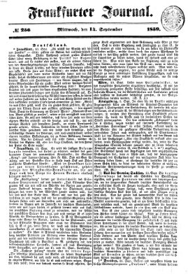 Frankfurter Journal Mittwoch 14. September 1859