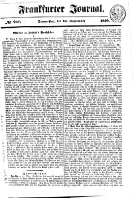 Frankfurter Journal Donnerstag 15. September 1859