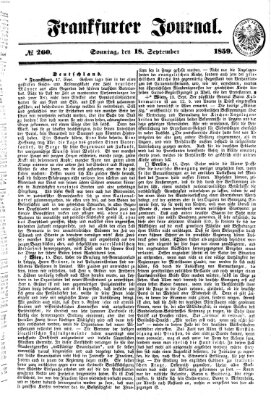 Frankfurter Journal Sonntag 18. September 1859