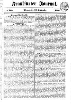 Frankfurter Journal Montag 26. September 1859