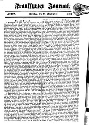 Frankfurter Journal Dienstag 27. September 1859