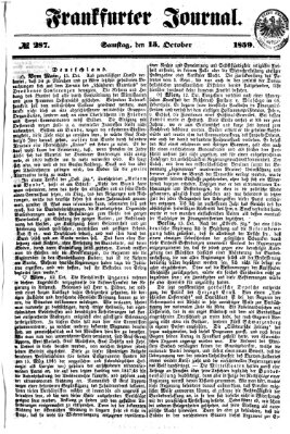 Frankfurter Journal Samstag 15. Oktober 1859