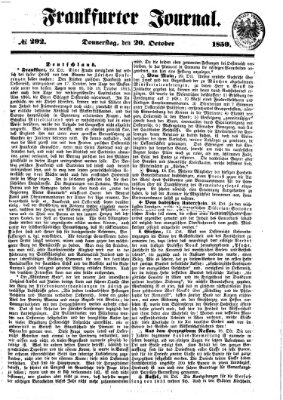 Frankfurter Journal Donnerstag 20. Oktober 1859