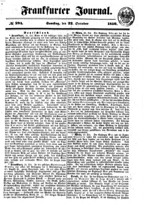 Frankfurter Journal Samstag 22. Oktober 1859