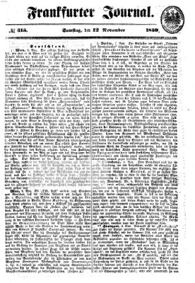 Frankfurter Journal Samstag 12. November 1859