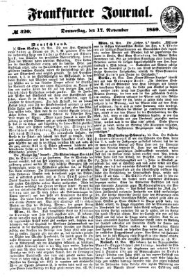 Frankfurter Journal Donnerstag 17. November 1859