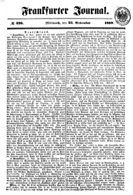 Frankfurter Journal Mittwoch 23. November 1859