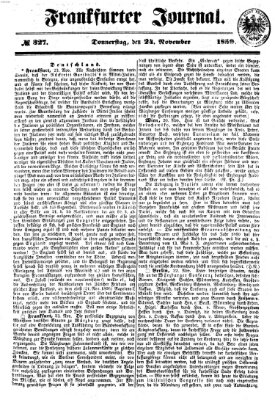 Frankfurter Journal Donnerstag 24. November 1859