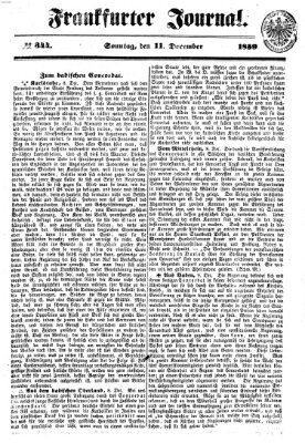 Frankfurter Journal Sonntag 11. Dezember 1859