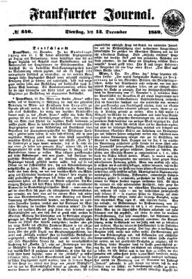 Frankfurter Journal Dienstag 13. Dezember 1859