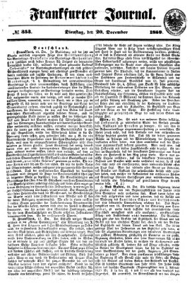 Frankfurter Journal Dienstag 20. Dezember 1859