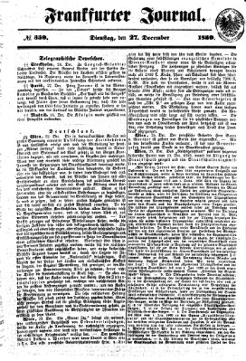 Frankfurter Journal Dienstag 27. Dezember 1859