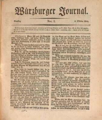 Würzburger Journal Samstag 5. Oktober 1833