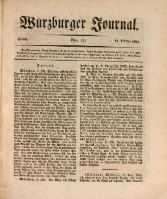 Würzburger Journal Freitag 11. Oktober 1833