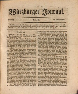 Würzburger Journal Mittwoch 23. Oktober 1833