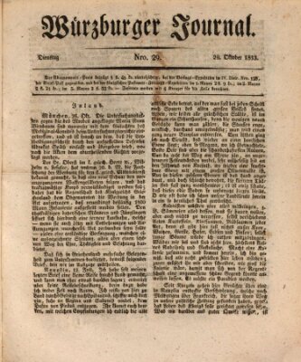 Würzburger Journal Dienstag 29. Oktober 1833