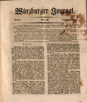 Würzburger Journal Mittwoch 13. November 1833