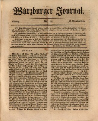 Würzburger Journal Sonntag 17. November 1833