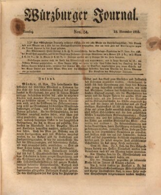 Würzburger Journal Samstag 23. November 1833