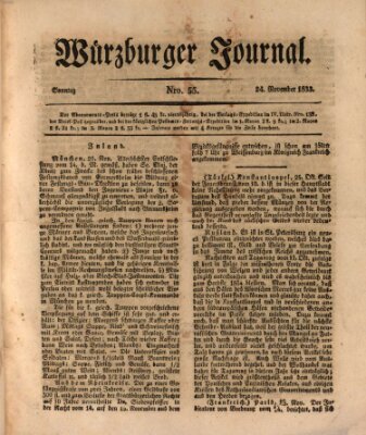 Würzburger Journal Sonntag 24. November 1833