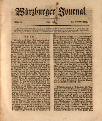 Würzburger Journal Mittwoch 27. November 1833