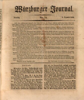 Würzburger Journal Dienstag 3. Dezember 1833