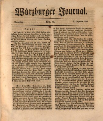 Würzburger Journal Donnerstag 5. Dezember 1833