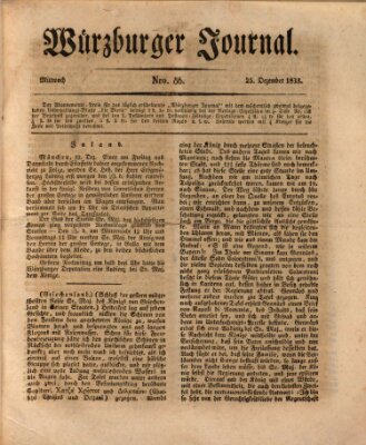 Würzburger Journal Mittwoch 25. Dezember 1833