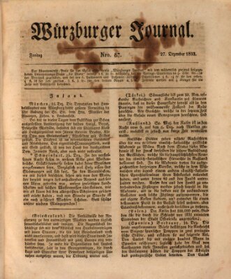 Würzburger Journal Freitag 27. Dezember 1833