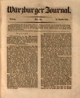 Würzburger Journal Sonntag 29. Dezember 1833