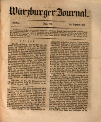 Würzburger Journal Montag 30. Dezember 1833