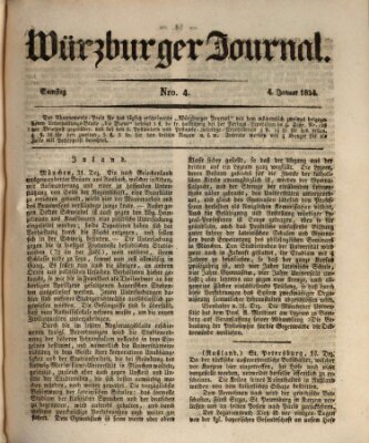 Würzburger Journal Samstag 4. Januar 1834