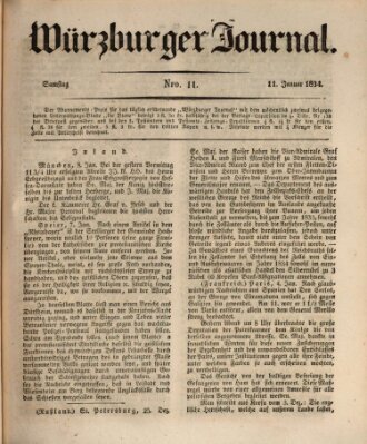 Würzburger Journal Samstag 11. Januar 1834