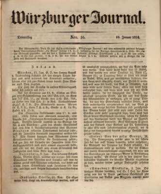 Würzburger Journal Donnerstag 16. Januar 1834