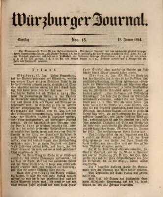 Würzburger Journal Samstag 18. Januar 1834