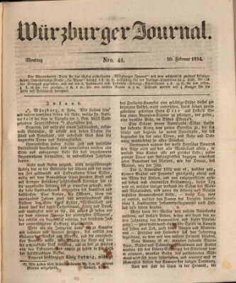 Würzburger Journal Montag 10. Februar 1834