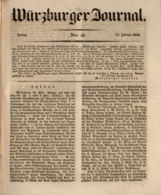 Würzburger Journal Freitag 14. Februar 1834