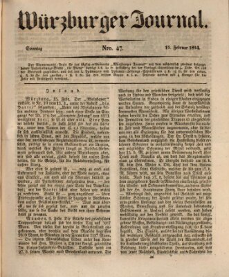 Würzburger Journal Sonntag 16. Februar 1834