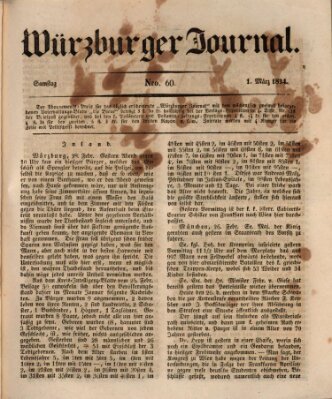 Würzburger Journal Samstag 1. März 1834