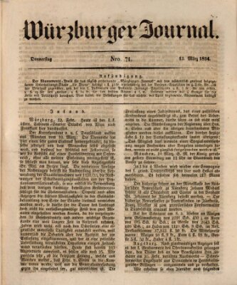 Würzburger Journal Donnerstag 13. März 1834