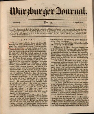 Würzburger Journal Mittwoch 2. April 1834